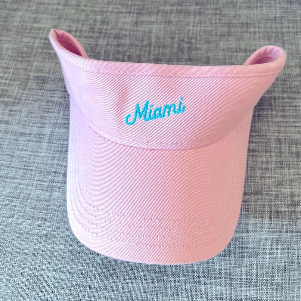 NWT American Needle Miami Pink and Blue Velcro Visor